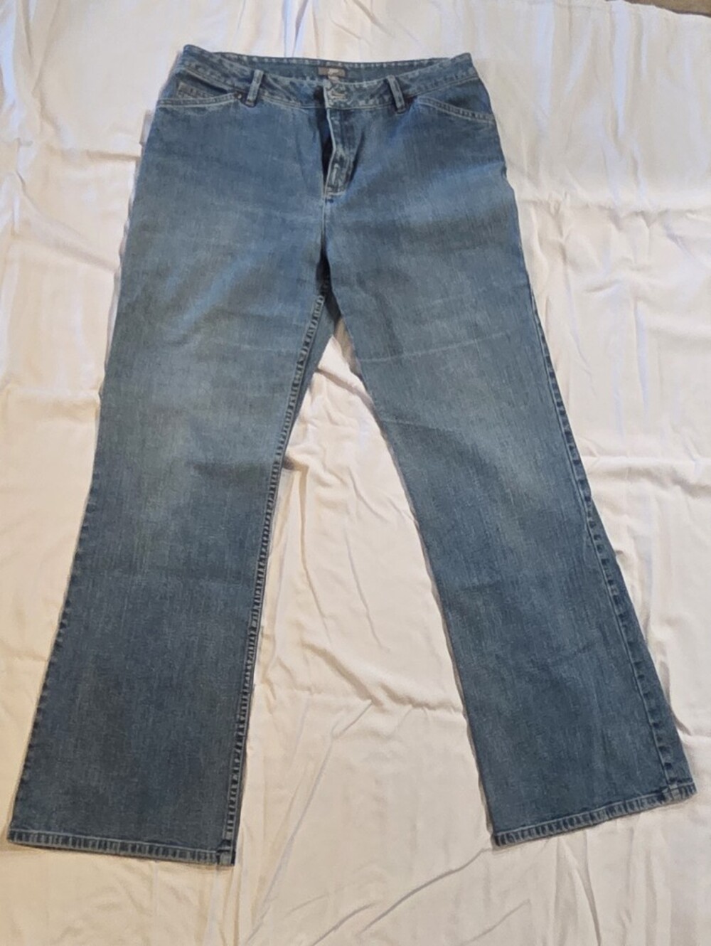 J. Jill Medium Blue Flared Wide-Leg Jeans